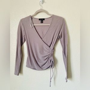 Ruched long sleeve top (lavender)